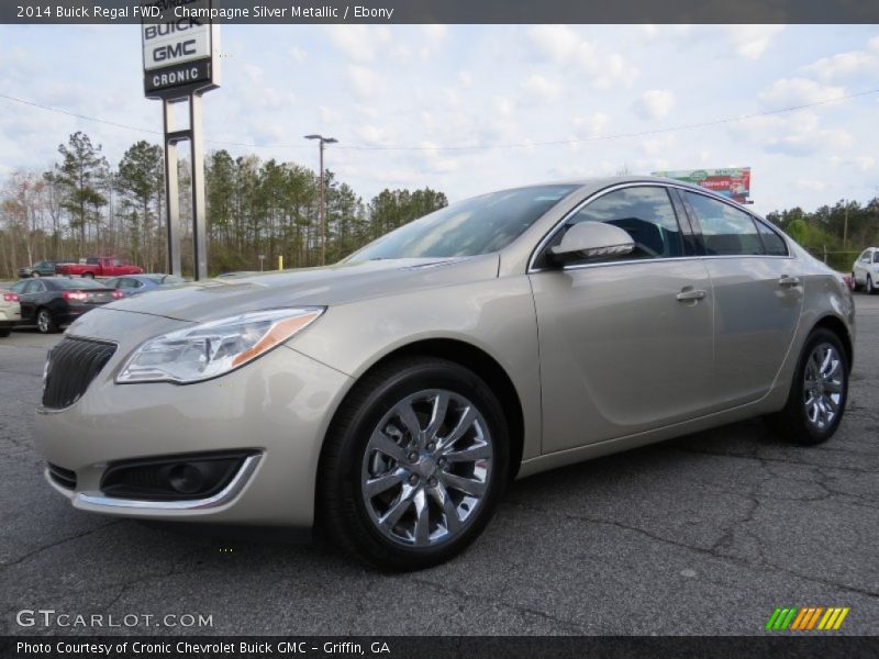 Champagne Silver Metallic / Ebony 2014 Buick Regal FWD