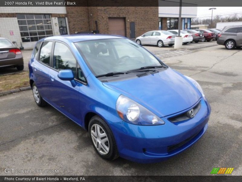 Vivid Blue Pearl / Black 2007 Honda Fit