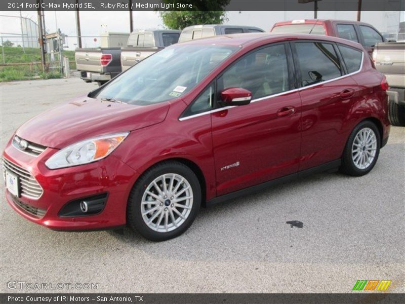 Ruby Red / Medium Light Stone 2014 Ford C-Max Hybrid SEL