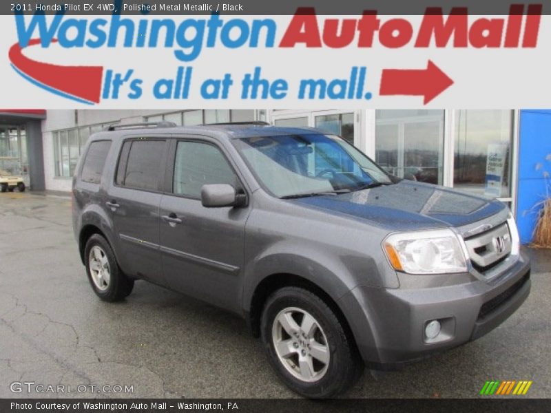 Polished Metal Metallic / Black 2011 Honda Pilot EX 4WD