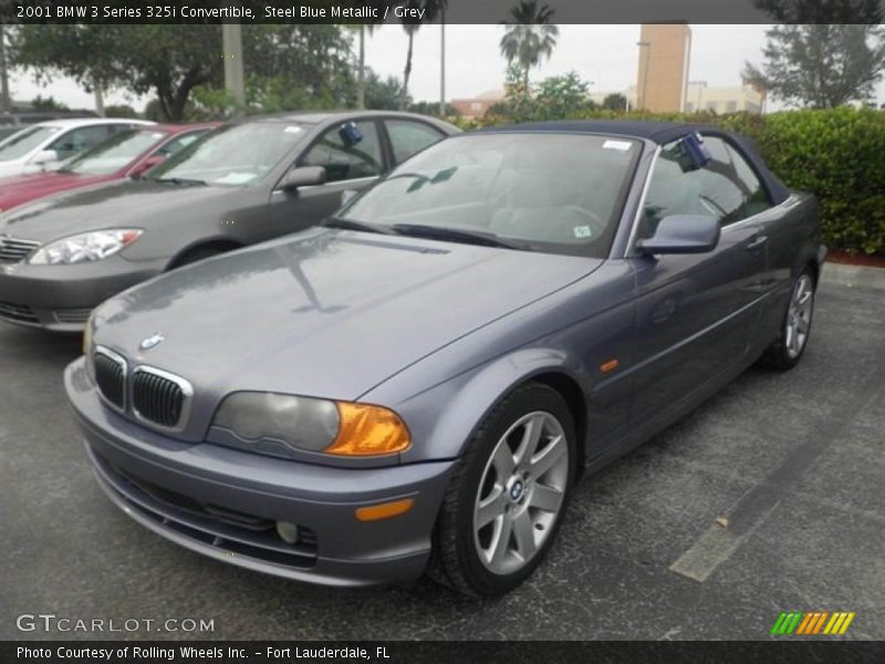 Steel Blue Metallic / Grey 2001 BMW 3 Series 325i Convertible