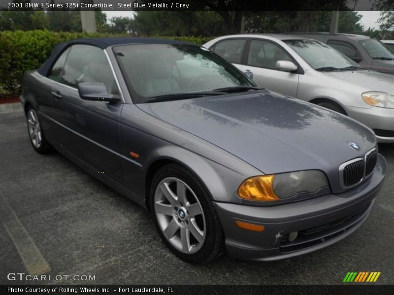 Steel Blue Metallic / Grey 2001 BMW 3 Series 325i Convertible