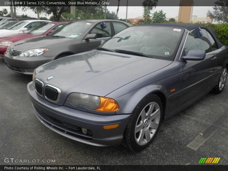 Steel Blue Metallic / Grey 2001 BMW 3 Series 325i Convertible