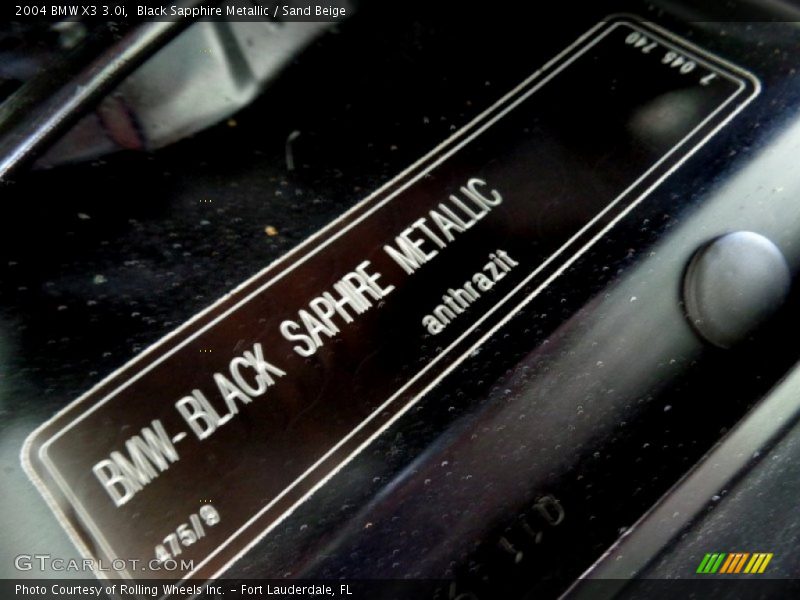 Black Sapphire Metallic / Sand Beige 2004 BMW X3 3.0i