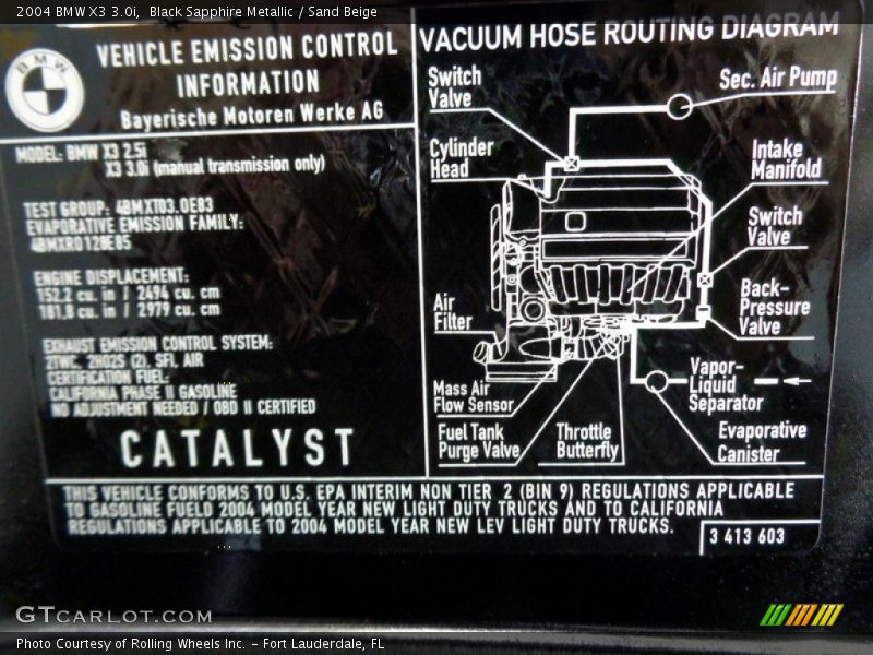 Black Sapphire Metallic / Sand Beige 2004 BMW X3 3.0i