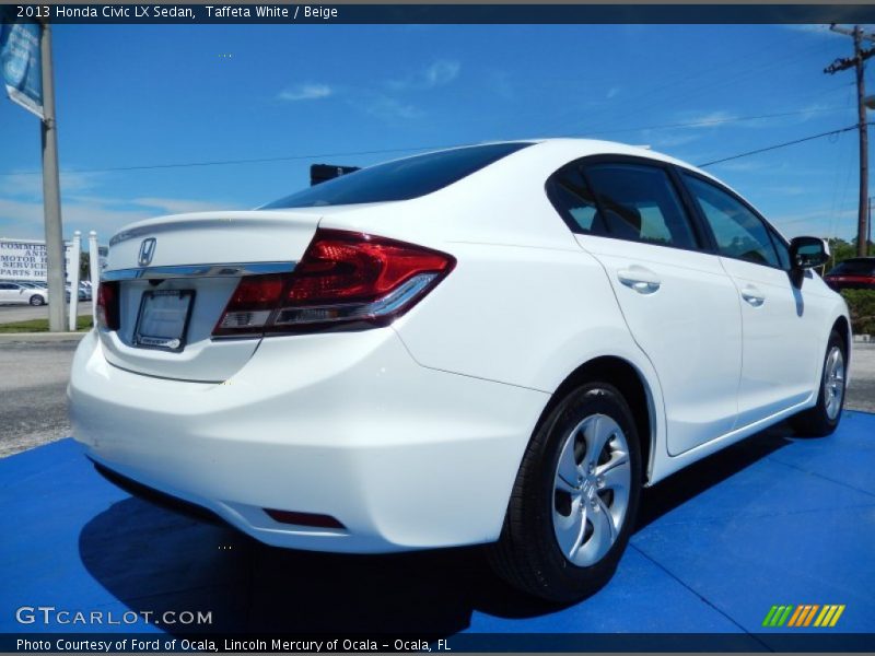 Taffeta White / Beige 2013 Honda Civic LX Sedan