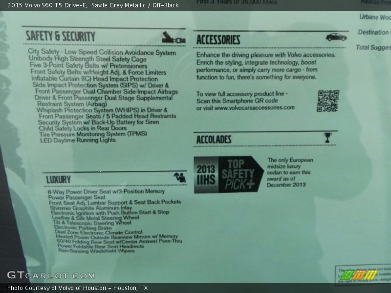 Savile Grey Metallic / Off-Black 2015 Volvo S60 T5 Drive-E