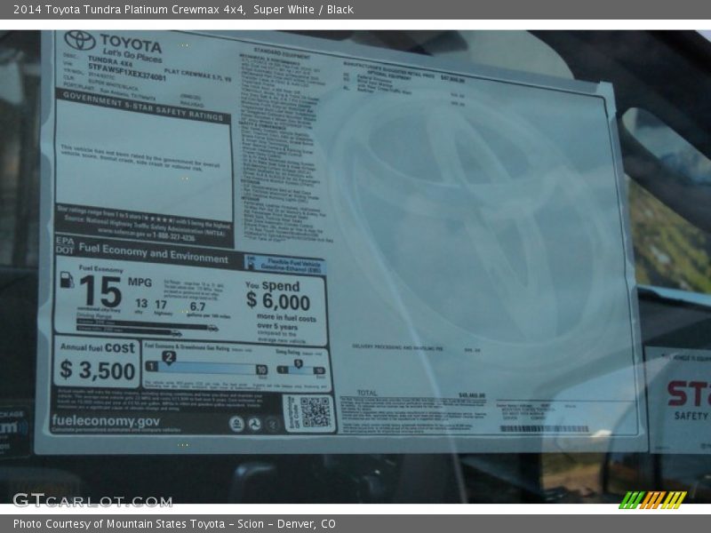 Super White / Black 2014 Toyota Tundra Platinum Crewmax 4x4