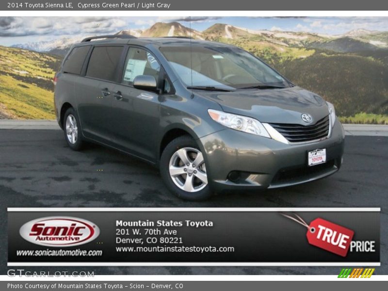 Cypress Green Pearl / Light Gray 2014 Toyota Sienna LE
