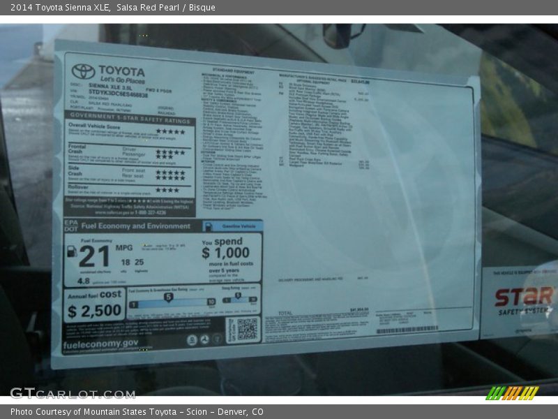 Salsa Red Pearl / Bisque 2014 Toyota Sienna XLE