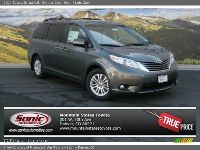 Cypress Green Pearl / Light Gray 2014 Toyota Sienna XLE