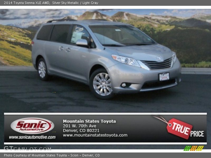 Silver Sky Metallic / Light Gray 2014 Toyota Sienna XLE AWD