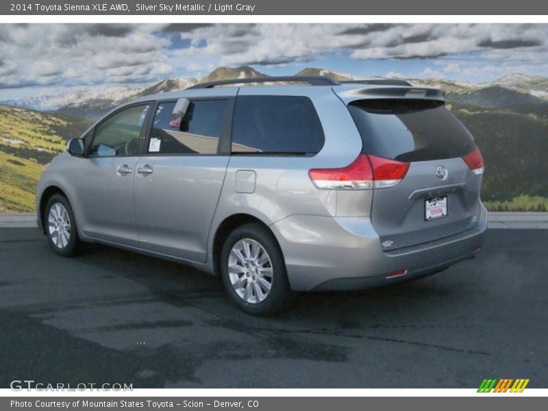 Silver Sky Metallic / Light Gray 2014 Toyota Sienna XLE AWD