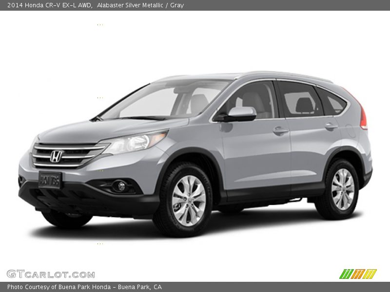 Alabaster Silver Metallic / Gray 2014 Honda CR-V EX-L AWD