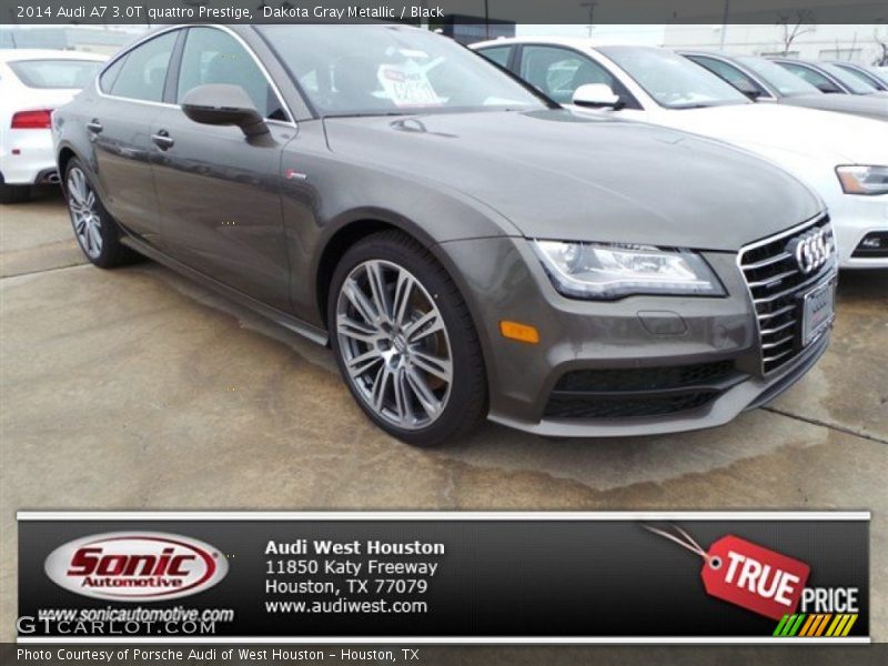 Dakota Gray Metallic / Black 2014 Audi A7 3.0T quattro Prestige