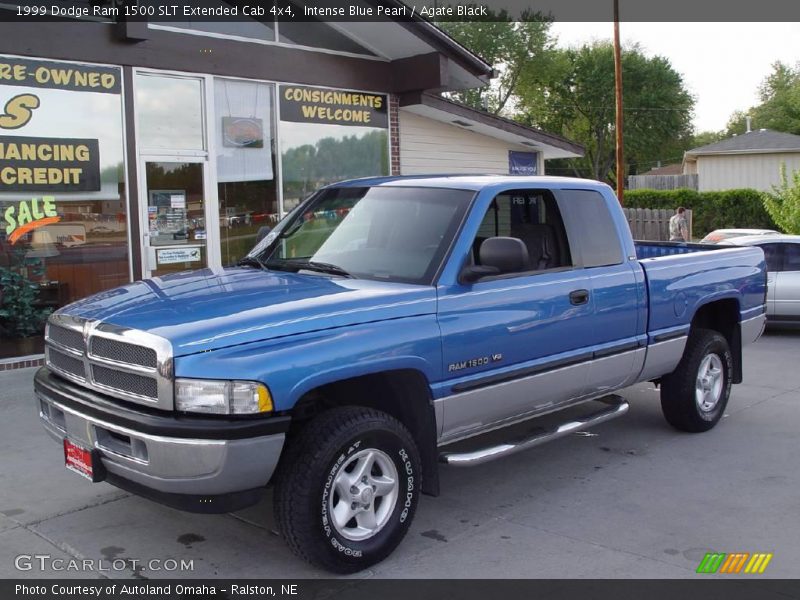 Intense Blue Pearl / Agate Black 1999 Dodge Ram 1500 SLT Extended Cab 4x4