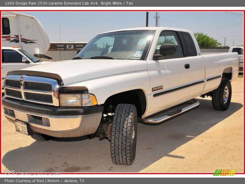 Bright White / Tan 1999 Dodge Ram 2500 Laramie Extended Cab 4x4