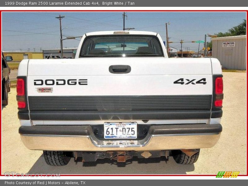 Bright White / Tan 1999 Dodge Ram 2500 Laramie Extended Cab 4x4