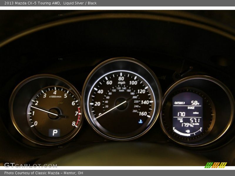 Liquid Silver / Black 2013 Mazda CX-5 Touring AWD