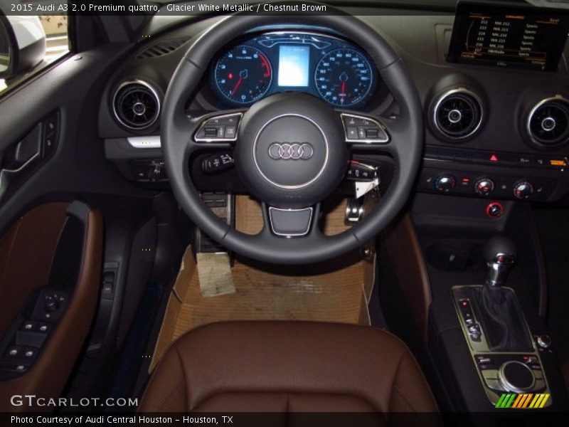 Glacier White Metallic / Chestnut Brown 2015 Audi A3 2.0 Premium quattro