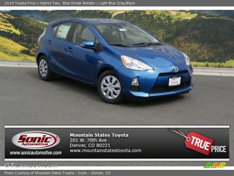 Blue Streak Metallic / Light Blue Gray/Black 2014 Toyota Prius c Hybrid Two