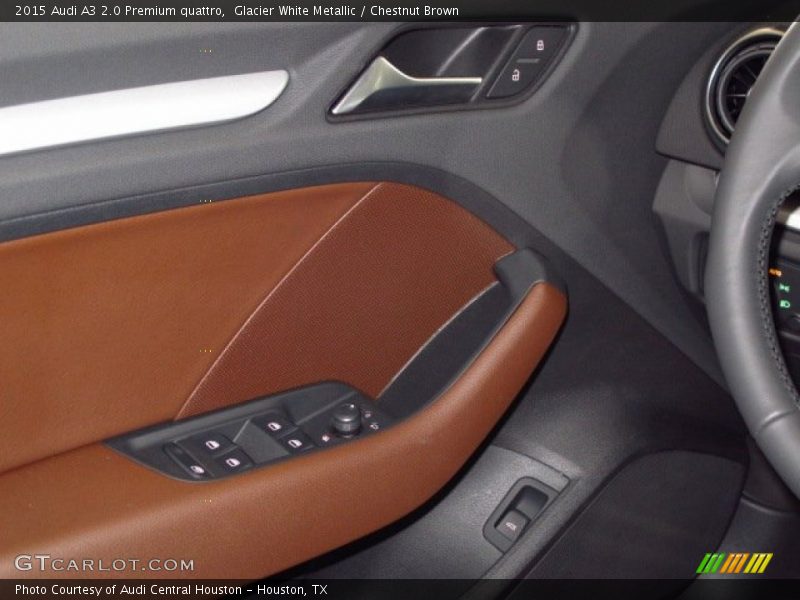 Glacier White Metallic / Chestnut Brown 2015 Audi A3 2.0 Premium quattro