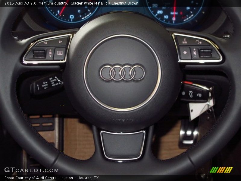 Glacier White Metallic / Chestnut Brown 2015 Audi A3 2.0 Premium quattro