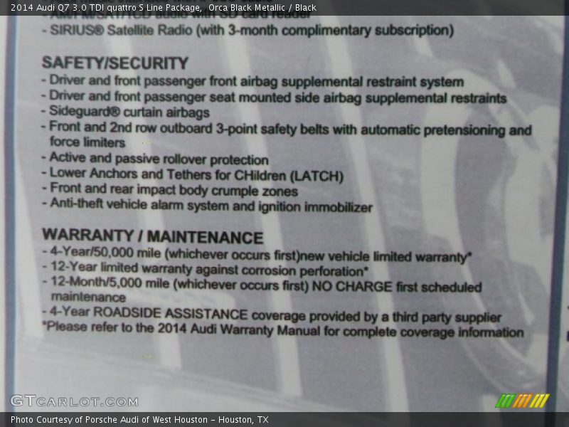 Orca Black Metallic / Black 2014 Audi Q7 3.0 TDI quattro S Line Package