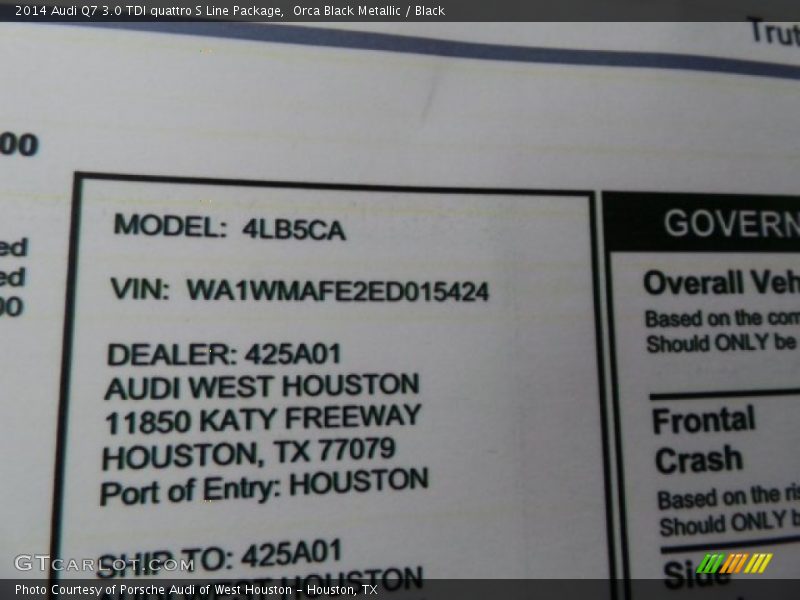Orca Black Metallic / Black 2014 Audi Q7 3.0 TDI quattro S Line Package