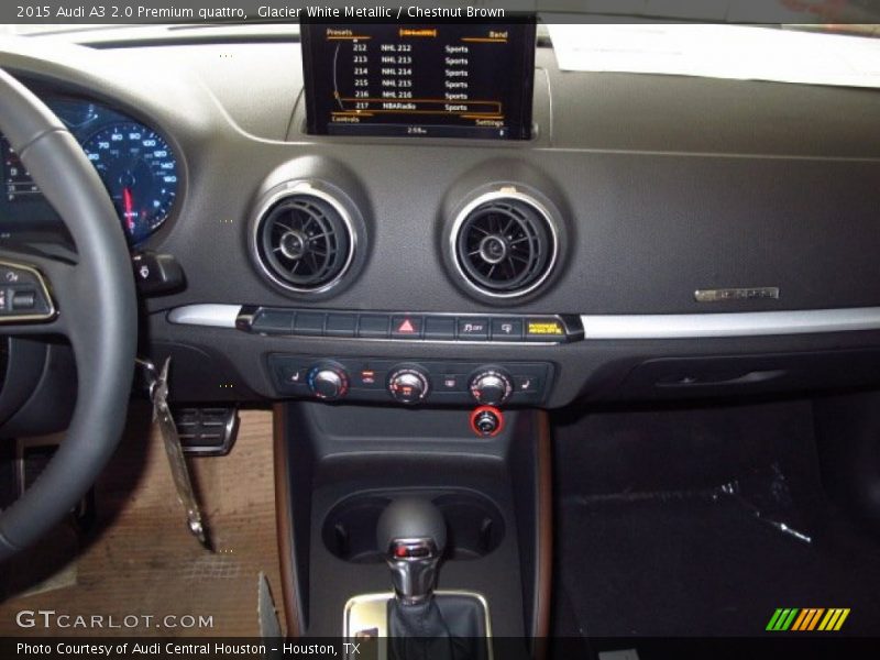 Glacier White Metallic / Chestnut Brown 2015 Audi A3 2.0 Premium quattro