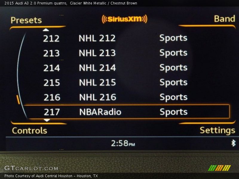 Glacier White Metallic / Chestnut Brown 2015 Audi A3 2.0 Premium quattro