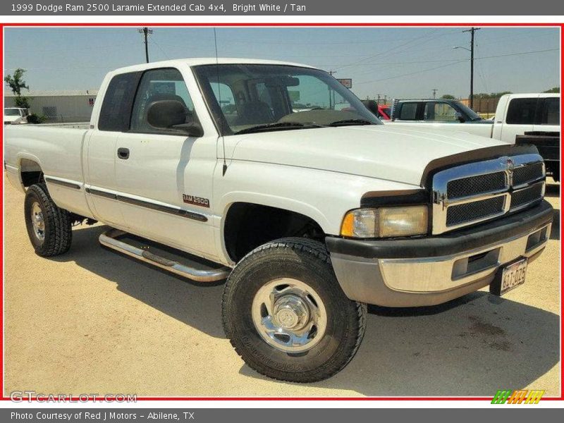 Bright White / Tan 1999 Dodge Ram 2500 Laramie Extended Cab 4x4