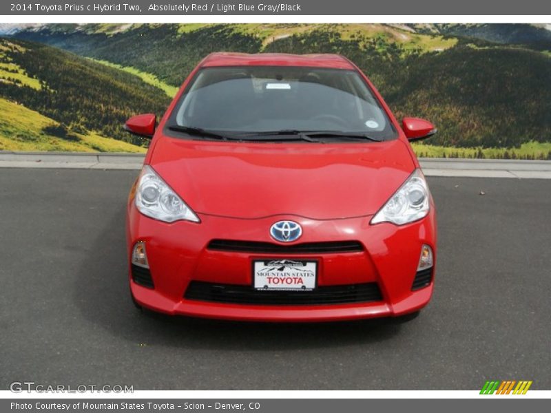 Absolutely Red / Light Blue Gray/Black 2014 Toyota Prius c Hybrid Two