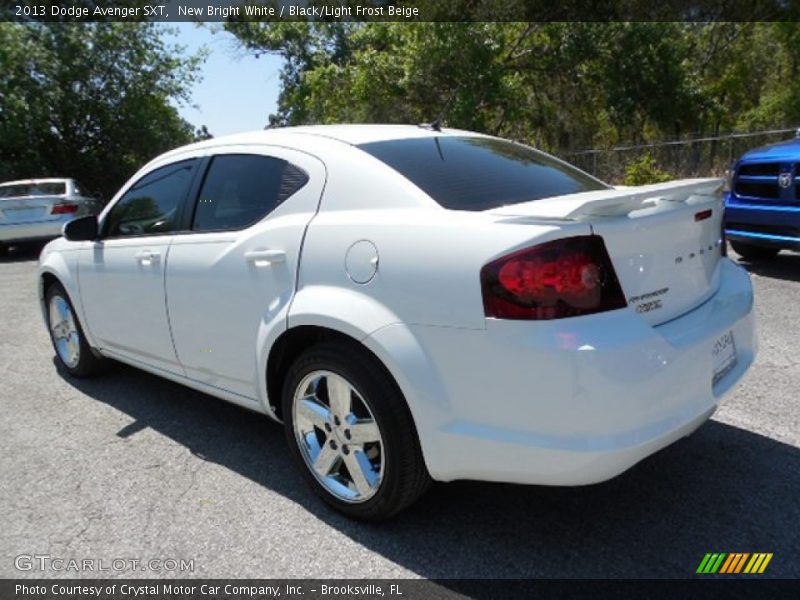 New Bright White / Black/Light Frost Beige 2013 Dodge Avenger SXT