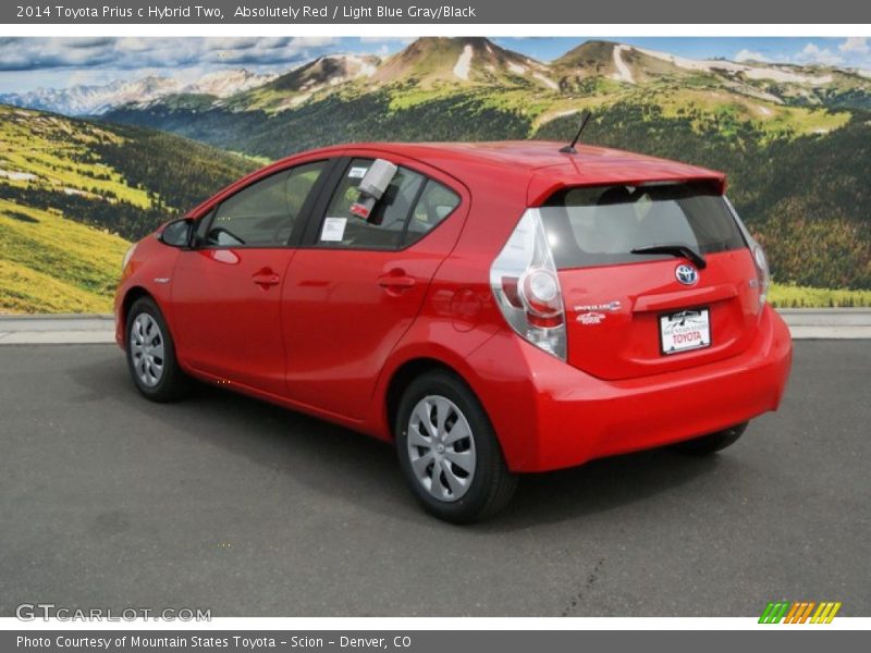 Absolutely Red / Light Blue Gray/Black 2014 Toyota Prius c Hybrid Two