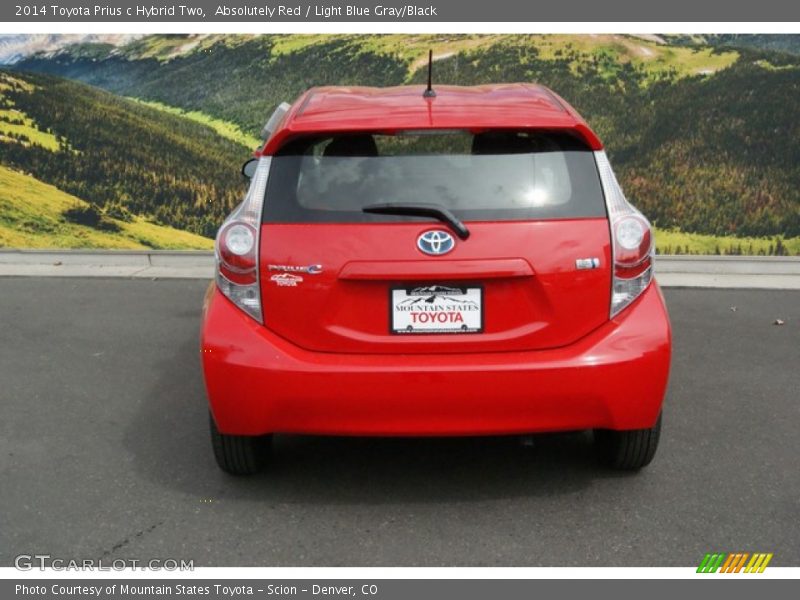 Absolutely Red / Light Blue Gray/Black 2014 Toyota Prius c Hybrid Two