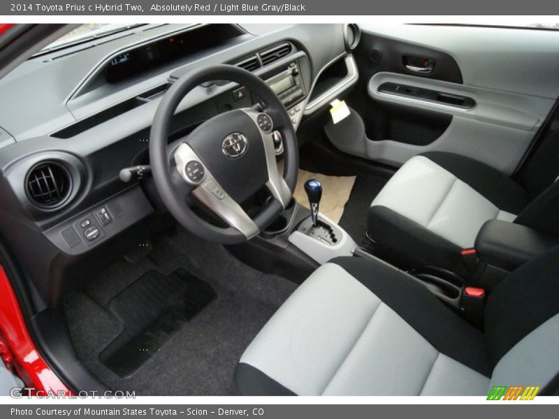 Absolutely Red / Light Blue Gray/Black 2014 Toyota Prius c Hybrid Two