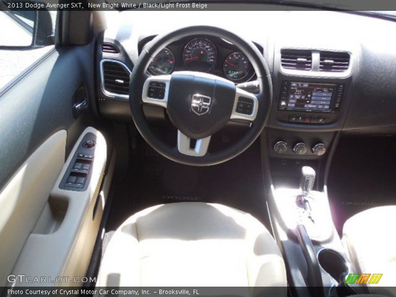 New Bright White / Black/Light Frost Beige 2013 Dodge Avenger SXT