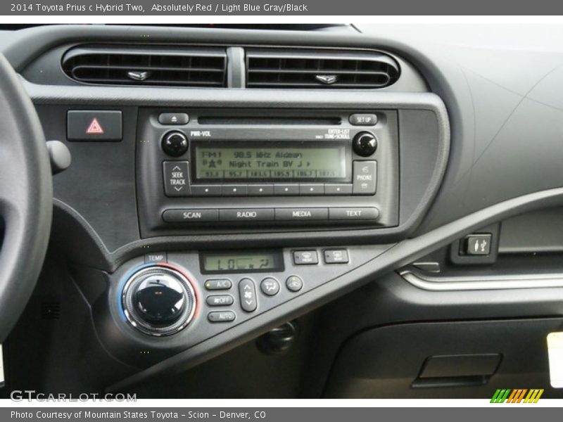 Absolutely Red / Light Blue Gray/Black 2014 Toyota Prius c Hybrid Two