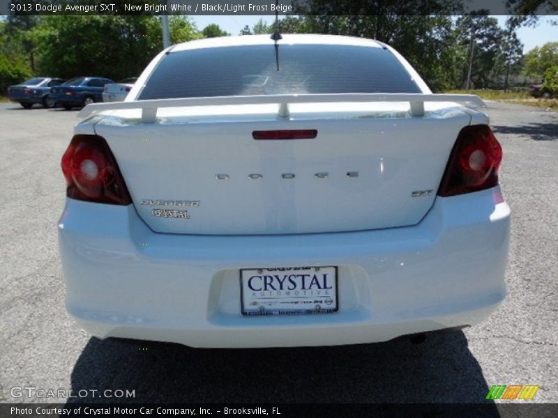 New Bright White / Black/Light Frost Beige 2013 Dodge Avenger SXT