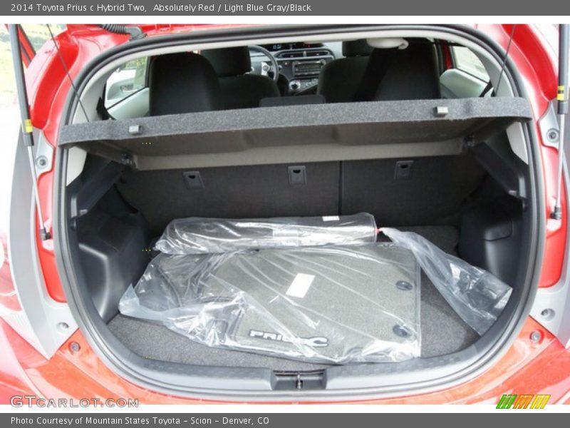Absolutely Red / Light Blue Gray/Black 2014 Toyota Prius c Hybrid Two
