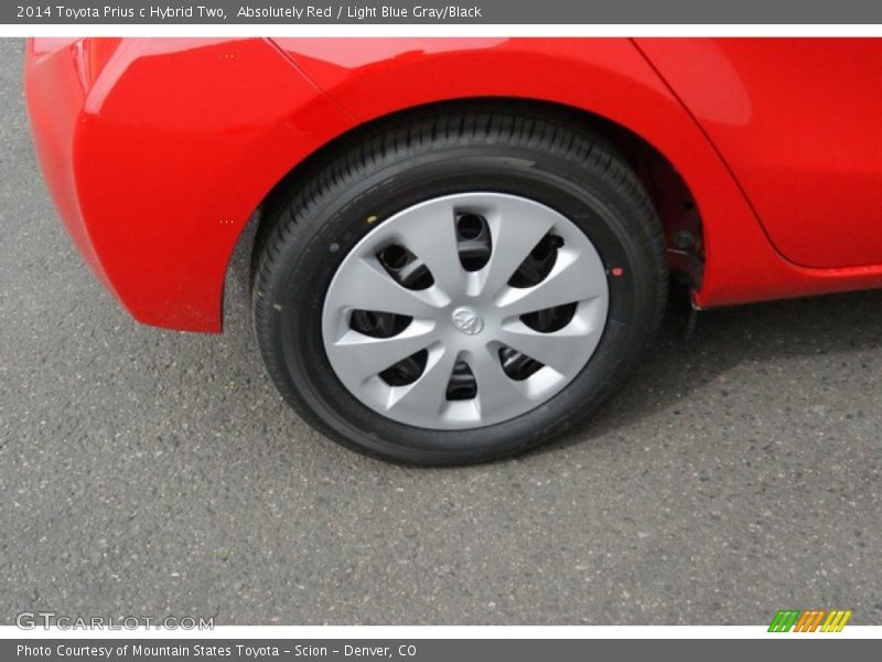 Absolutely Red / Light Blue Gray/Black 2014 Toyota Prius c Hybrid Two