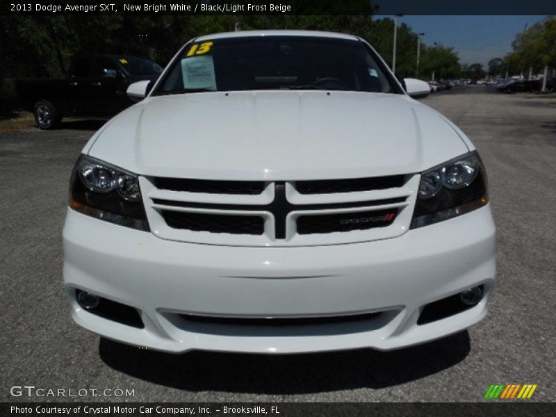 New Bright White / Black/Light Frost Beige 2013 Dodge Avenger SXT