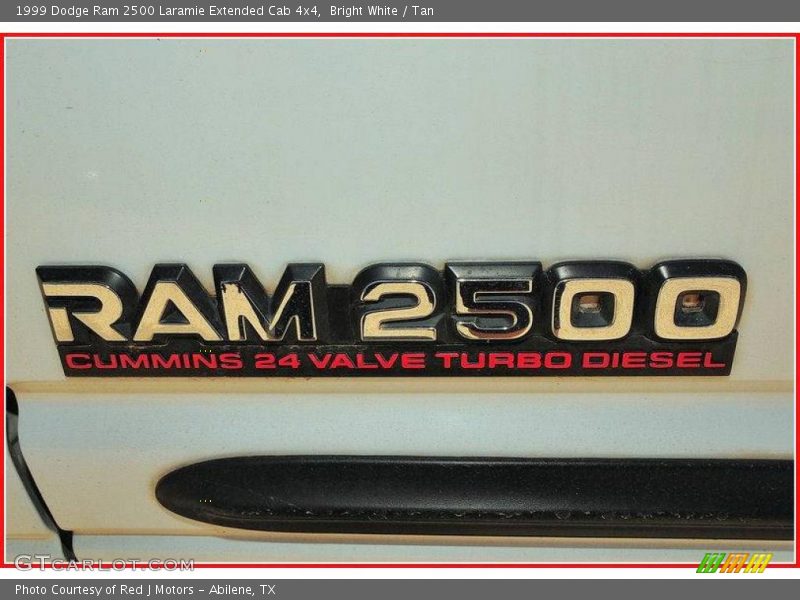 Bright White / Tan 1999 Dodge Ram 2500 Laramie Extended Cab 4x4