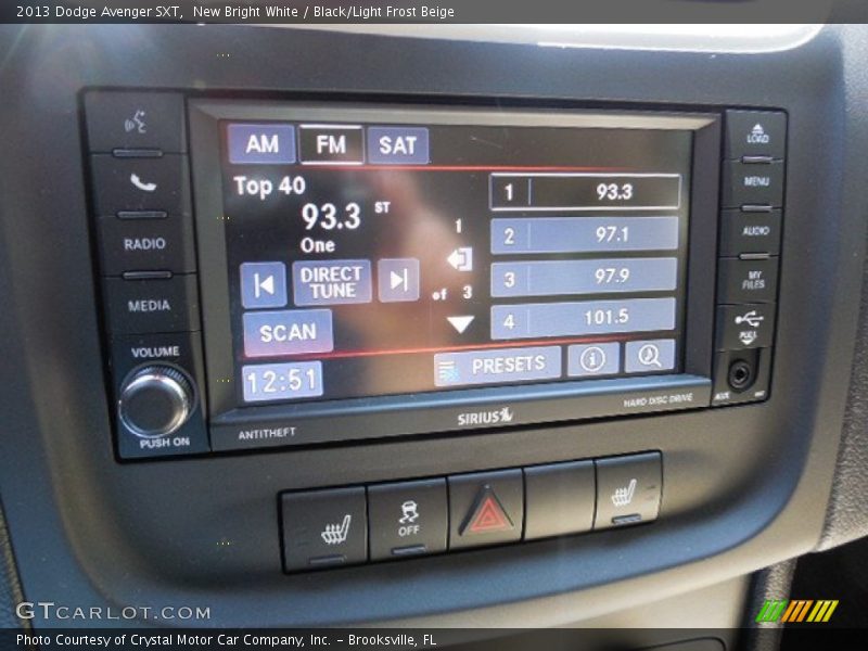 New Bright White / Black/Light Frost Beige 2013 Dodge Avenger SXT