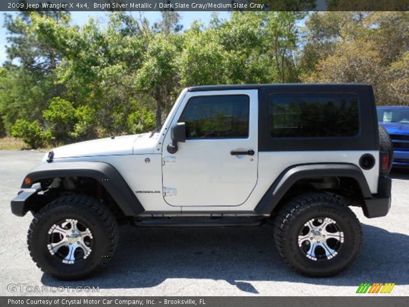 Bright Silver Metallic / Dark Slate Gray/Medium Slate Gray 2009 Jeep Wrangler X 4x4