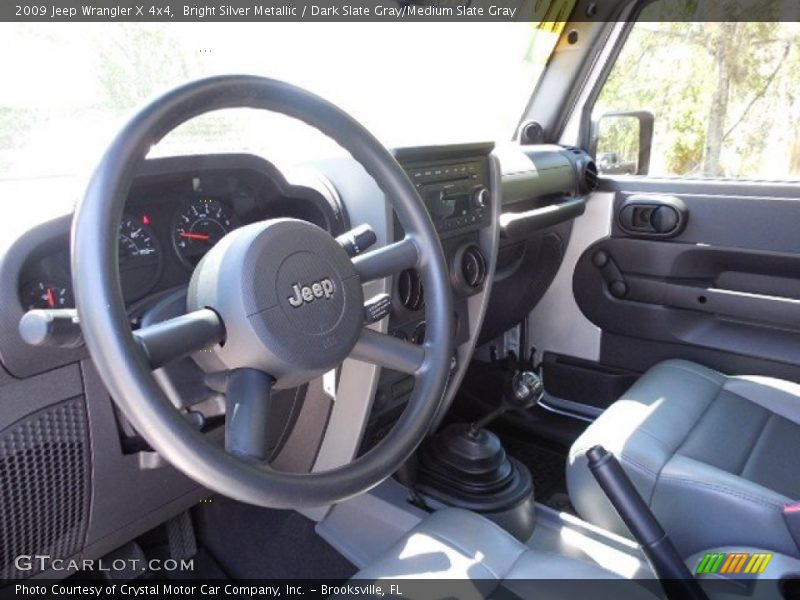 Bright Silver Metallic / Dark Slate Gray/Medium Slate Gray 2009 Jeep Wrangler X 4x4