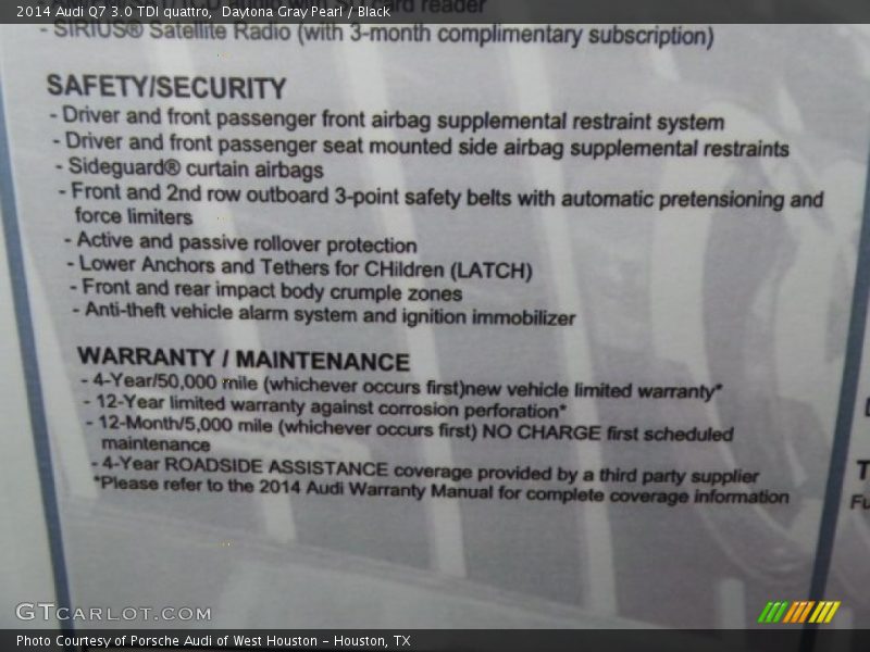 Daytona Gray Pearl / Black 2014 Audi Q7 3.0 TDI quattro