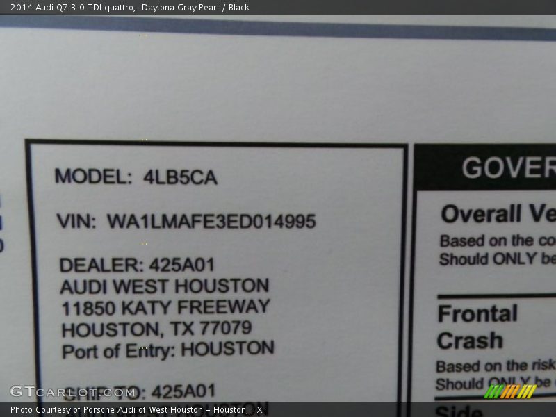 Daytona Gray Pearl / Black 2014 Audi Q7 3.0 TDI quattro