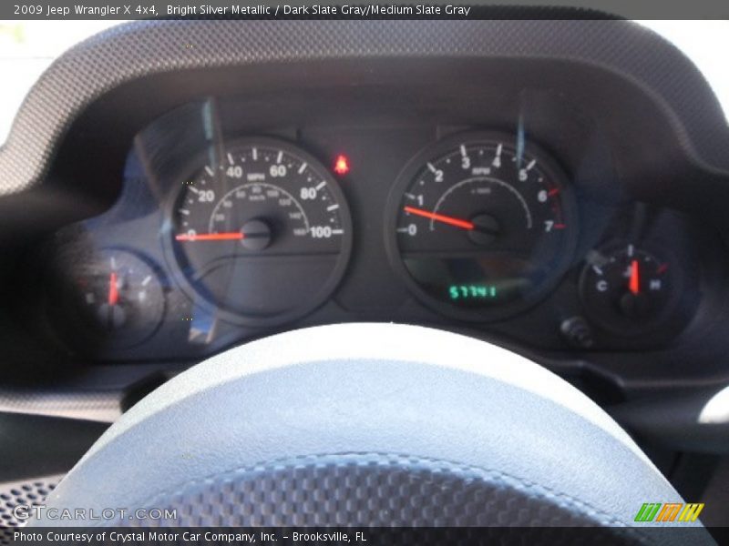 Bright Silver Metallic / Dark Slate Gray/Medium Slate Gray 2009 Jeep Wrangler X 4x4
